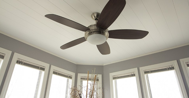 White plank ceiling